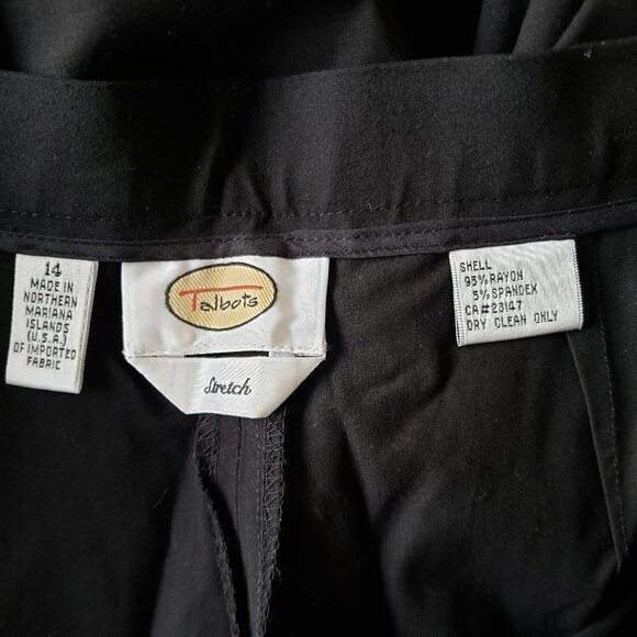 Talbots Black Pleated Front Pants - Size 14 - Picture 2 of 3